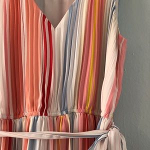 Dress - LOFT - Pleated Midi Tea-Length Dress - Size L Large